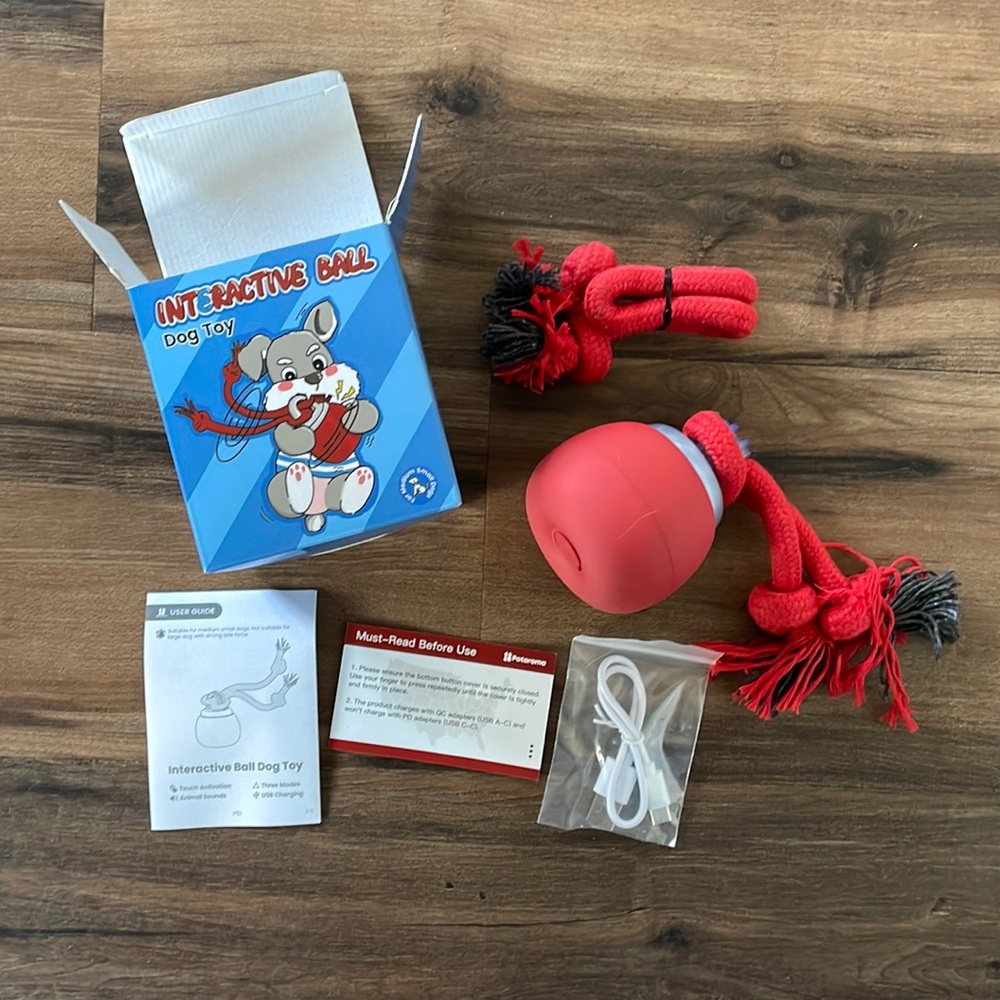 Interactive Dog Toys Electric Dog Ball Touch Wake-up with Dogs Chirping Recharge